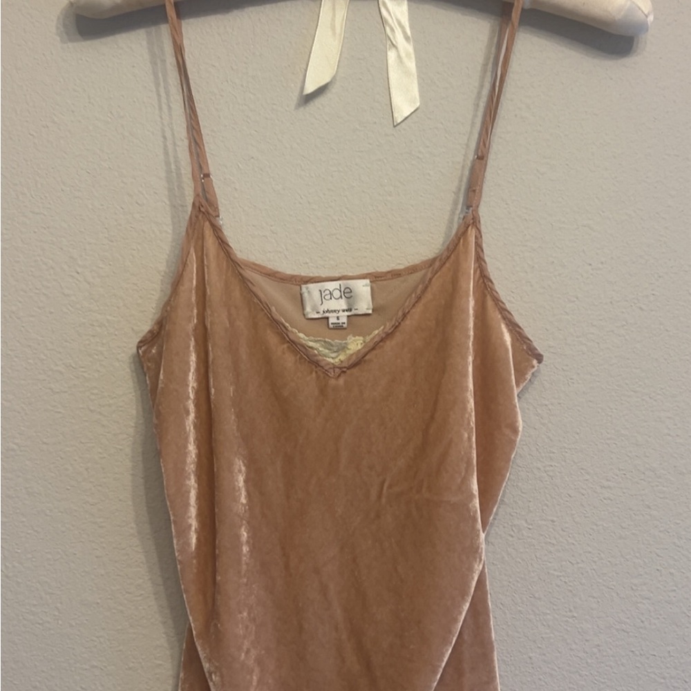 Jade Women's Tan Velvet Top